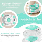 Baby Bath Seats for Babies 6 Months & Up, Infant Bath Chair for Newborn Sitting Up, Non-Slip Toddler Bath Tub Seat with Suction Cups & Soft Cushion for Shower, Compact Toddler Bathtub Seat, Aqua