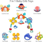 Musical Baby Stroller Arch, Travel Car Seat Toys, Baby Play Arch Crib Accessory, Mobile for Bassinet, Pram Activity Arch Bar for Babies Infants