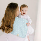 5-Pack Cotton Muslin Burp Cloths Baby Girls, Boys - Soft & Absorbent Spit Up Burp Rags, Large Muslin Towel, Cotton Wash Cloths for Babies, Newborn, Infant, No Shrink, Durable, Neutral (Bloom)