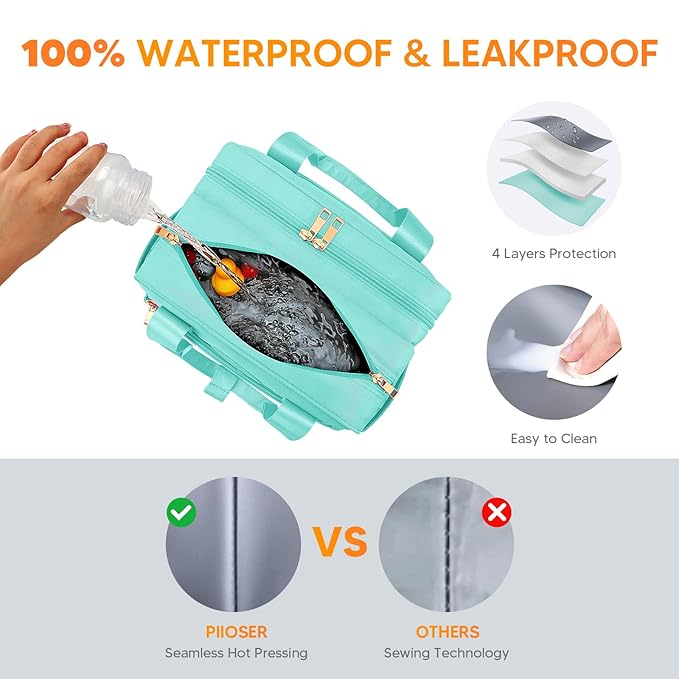 PIIOSER Breastmilk Cooler Bag with Ice Pack, Compatible with Wearable Breast Pumps & Accessories - Portable Pumps Carrying Case for Nursing & Working Moms (Green-Small)