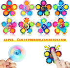 SCIONE 24 Pack Party Favors Fidget Spinners for Kids 4-8 8-12, Goodie Bags Stuffers for Kids 3-5, Pop Fidget Toys Bulk Classroom Prizes for Girls Boys, Toddler Birthday Party Return Gifts