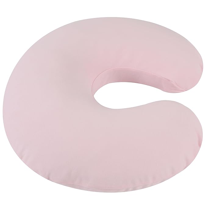 Onacosht 100% Organic Cotton Nursing Pillow Cover Soft Breathable Jersey Feeding Pillow Slipcover Fits Standard Infant Nursing Pillow for Baby Boy and Girl, Pink