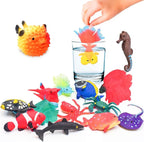 10 Pcs Fish Animal Figure Bath Toys, Sea Animal Color Changing Toys, Sea Creatures for Kids 3 Years and up, for Themed Parties, Cake Topper, Kids Easter Basket