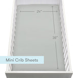 Newton Baby Mini Crib Fitted Sheets (2-Pack) | Organic Muslin Cotton, Ultra Breathable & Soft Baby Sheets, Machine Washable Baby Mattress Sheets, Fits Any Mini Sized Crib 24" x 38", Sage