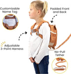 Toddler Harness Backpack Leash - Baby Walking Harness & Anti-Lost Wrist Tether - Kids Backpack 5 Storage Pockets and 2 Adjustable Child Leashes for Kids 1, 2,3,4,5,6,7 Years Old - Ultra-Soft - Monkey