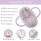 COMSE Large Baby Diaper Caddy Organizer for Girl Boy, Car Caddy with Handles, Cotton Rope Basket for Changing Table, Nursery Organizer, Gift for Baby Shower and Registry Must Have, Purple