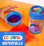 Mr. Bubble Fizzy Tub Colors Bath Water Coloring Tabelets, 6 Bright Colors, Red, Orange, Yellow, Purple, Blue and Green, Fragrance Free, Cap Makes Colorful Waterfall (3 Jars, 150 Tablets Each)