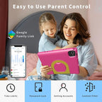 Kids Tablet with Strap, Android 14 Tablet for Kids 10 inch, Toddler Tablets Octa-Core 64GB 1TB Expandable, Children's Tablets with Case, Bluetooth WiFi Parental Control Dual