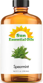Sun Essential Oils Spearmint Essential Oil 8 oz – for Diffusers, Massage & Aromatherapy