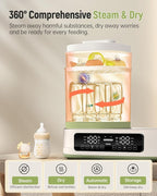 Feekaa Multifunctional Baby Bottle Warmer, Steamer and Dryer, 44oz Baby Formula Kettle Combo, Bottle Warmer for Breastmilk with Temperature Control, Water Warmer for Baby Formula, Electric Milk Warmer