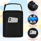 Accmor Breastmilk Cooler Bag with Ice Pack, Baby Bottle Cooler Bags, Insulated Bottle Cooler Tote Bags On The Go, Fits 4 Large 8oz Bottles, for Nursing Mom Daycare Travel, Black