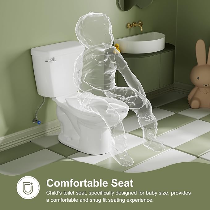 Simple Project Kids Toilet For Bathroom, Ceramic Baby Potty Training Toilet 10-Inch Rough-In Children Toilets For Daycares, Playgrounds, And Home Use - 10.5" Bowl Height