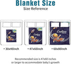 Personalized Baby Crib Bedding Set – Astronaut Rocket Pattern Nursery Bedding Sets 3 Piece with Custom Name Blanket, Fitted Crib Sheet & Changing Pad Cover – Ideal Newborn Gift for Boys