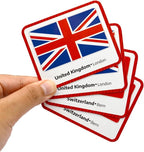 Menique Flags of Europe Memory Matching Game – 100 Cards (50 Pairs) with Flag, Country & Capital – Educational Geography Game for Kids and Adults