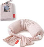 bbhugme Adjustable Nursing Pillow with Two Pink Melange Covers - Breastfeeding and Baby Support