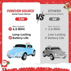 12V Kids Electric Car, Power Wheels with Remote Control, Ride on Car Toys with LED Light, 3 Speeds, Music, Blue