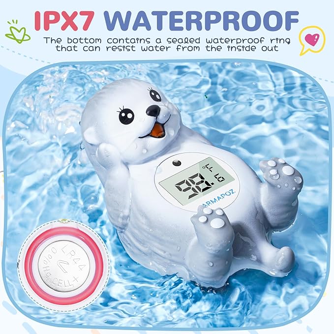 Baby Bath Thermometer - Water Thermometer for Baby Safety - Quick Read Floating Bathtub Toy in Fahrenheit & Celsius - Ideal for Infant, Newborn & Toddler Bath Time