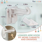 Upgraded Baby Proofing Cabinet Latches for Toddlers - 10 Pcs White Child Proof Cabinet Locks for Child Safety, Easy Set Up Child Locks for Cabinets and Drawers Security for Baby Proof Pantry