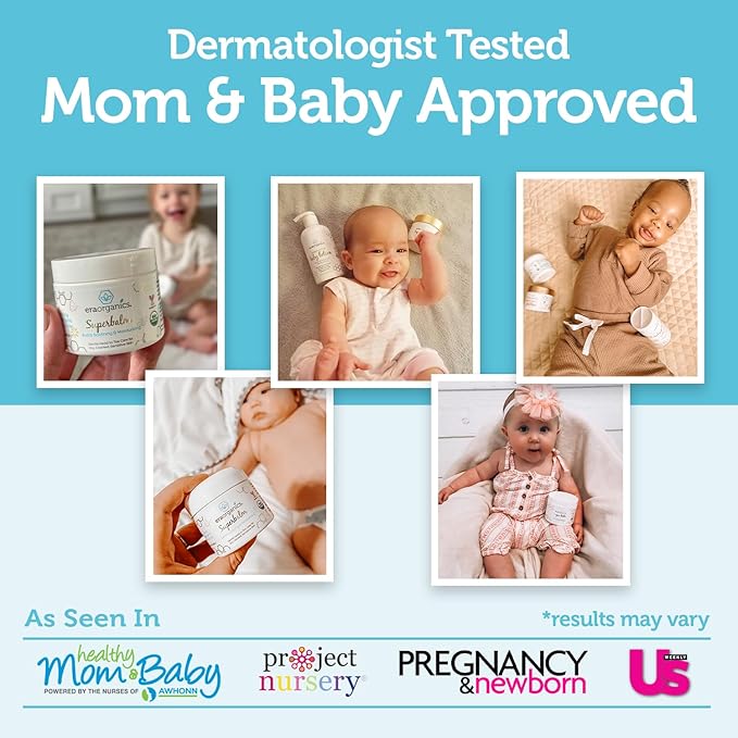 Era Organics Healing Ointment for Babies - USDA Certified Organic Natural Moisturizer Gentle on Sensitive Skin Prone To Baby Eczema, Cradle Cap (Infant Seborrheic Dermatitis), Rashes, Hives and More