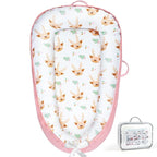 KISS GOLD Baby Lounger - Breathable Soft Cotton Cover Baby Lounger Nest, Babies Essentials Gifts, Portable Lounger for Baby Tummy Time Floor Playing Seated Support for Home and Travel