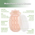 Haakaa Silicone Nibble Freezer Tray -Breastmilk Teething Popsicle Mold - Baby Fruit Food Feeder Teether Tray - Baby Food Maker - Ice Cube Tray - 4 Months+ Babies - BPA Free - Blush