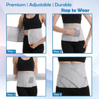 Paskyee Postpartum Belly Band, Abdominal Binder Post Surgery Belly Wrap, C Section Recovery Must Haves, Girdle for Postnatal Care, Waist/Pelvis Belt for Back Pain Relief Grey S/M