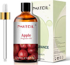 PHATOIL 3.38FL.OZ Apple Fragrance Oils for Aromatherapy, Essential Oils for Diffusers for Home, Perfect for Diffuser, Yoga, Skin Care, DIY Candle and Soap Making - 100ml