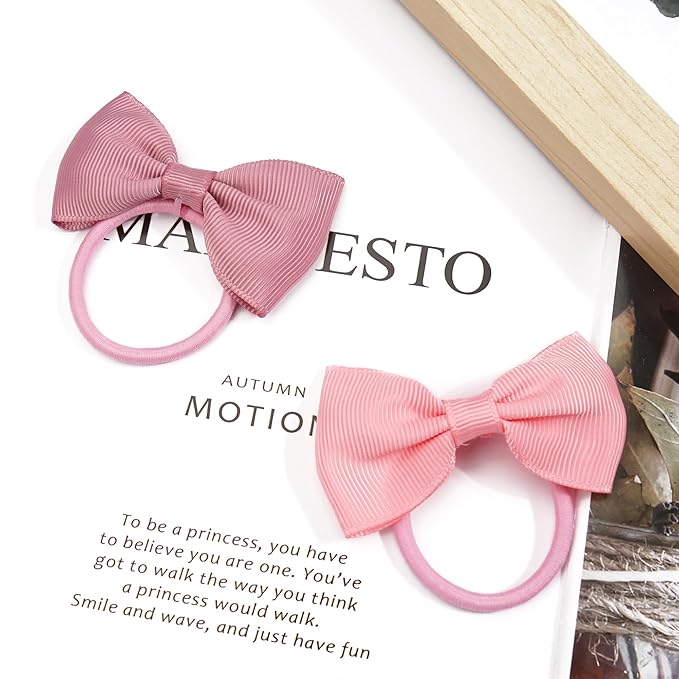 CÉLLOT Toddler Hair Accessories - 40pcs 2.75" Elastics Rubber Ribbon Bands, Bows for Baby Girls, Kids & Children, Pastel Colors