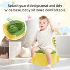Potty Seat Baby Training Chair Boys Girls Toddler Dinosaur Comfortable children 1-5 years old Baby toilet Animal seat with lid back potty trainer (Yellow)