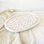 Baby Bassinet Sheets Girl (Juliette) 2-Pack - Fitted Bedside Bassinet Sheets - Buttery Soft Cotton Blend for Standard Bassinet Mattress Pad - Compatible with Halo Bassinest