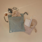 mushie Water Resistant Wet Bags | Large & Small Reusable Storage Bag for Baby Items and Travel | Zippered Pockets with Handle | Machine Washable, Set of 2 (Roman Green)