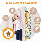 Personalized Name Growth Chart Wall Decor for Kids – Canvas Removable Height Chart Measuring Ruler 59" x 7.9" (Cute Animals)
