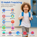 Waterproof Smart Watch for Kids Boys Ages 5-12 with 39 Games, HD Camera, Video, Music, Habit Tracking, Alarm, Pedometer, Kids Smart Watch Chrismars Birthday Gift for Boys Age 5 6 7 8(Black)