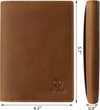 Ringsun Leather Passport Cover for Men Women, RFID Passport Wallet Case Travel Passport Holder for Family