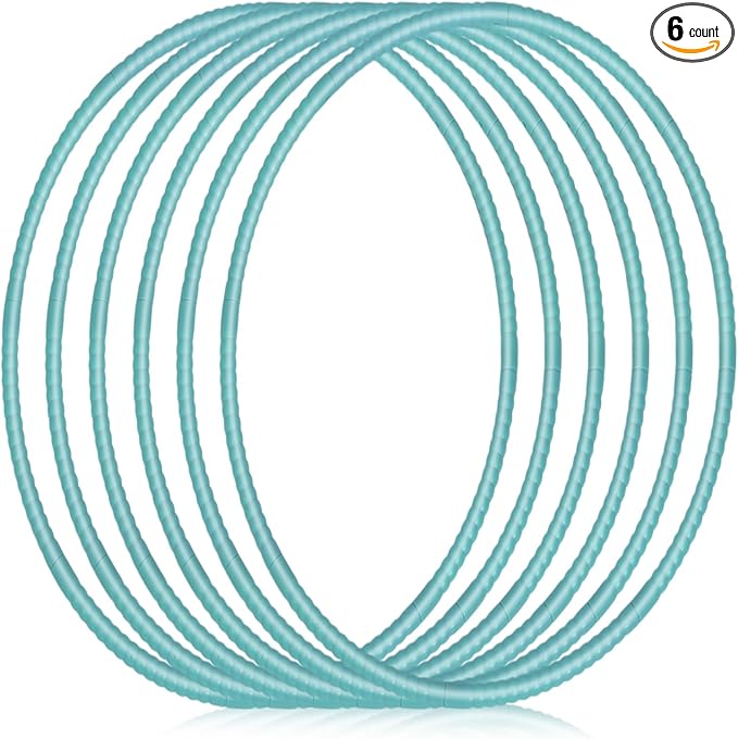 Shappy 6 Pcs Exercise Hoop Detachable Adjustable Plastic Toy Playground Toys Colored Hoop Circles for Teens Games Gymnastics Dog Agility Equipment Party Decor