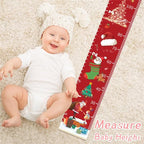 Christmas Decorations, Growth Chart for Wall, Height Chart for Kids, Xmas Nursery Decor, Hanging Ruler Wall Decor, Baby Room Decor, Christmas Gifts for Boys Girls - 76.7 x 7.9 inch with Black Wood