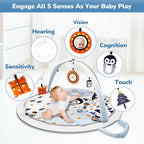 Baby Play Mat Tummy Time Mat with Exclusive Foldable Design, Stage-Based Skill Development Activity Gym Mat, Machine Washable Play Mat for Baby Girl with Gift Package