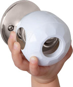 Baby Proofing Door Knob Covers 4 Pack - Easy to Install Child Safety Locks for Doors, Durable & Reusable Child Proof Door Lock, Dual-Lock & Versatile Design, Fits Round Doorknobs, White