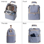 NCVI Breastmilk Cooler Bag with 2 Ice Pack, Breast Pump Bag with Cooler Fits 6 Bottles, Double Layer Breast Milk Baby Bottle Cooler Bag, for Travel, Nursing Mom Daycare, Work, Picnic (Stripe)