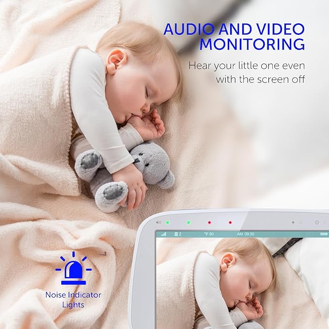 2025 Upgraded Baby Monitor with Night Lamp, 5'' IPS Screen Video Baby Monitor with Pan-Tilt-Zoom Camera No WiFi, HD Night Vision, 2-Way Talk, Lullaby Player, 4500mAh Battery (BBM-006)
