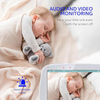 2025 Upgraded Baby Monitor with Night Lamp, 5'' IPS Screen Video Baby Monitor with Pan-Tilt-Zoom Camera No WiFi, HD Night Vision, 2-Way Talk, Lullaby Player, 4500mAh Battery (BBM-006)