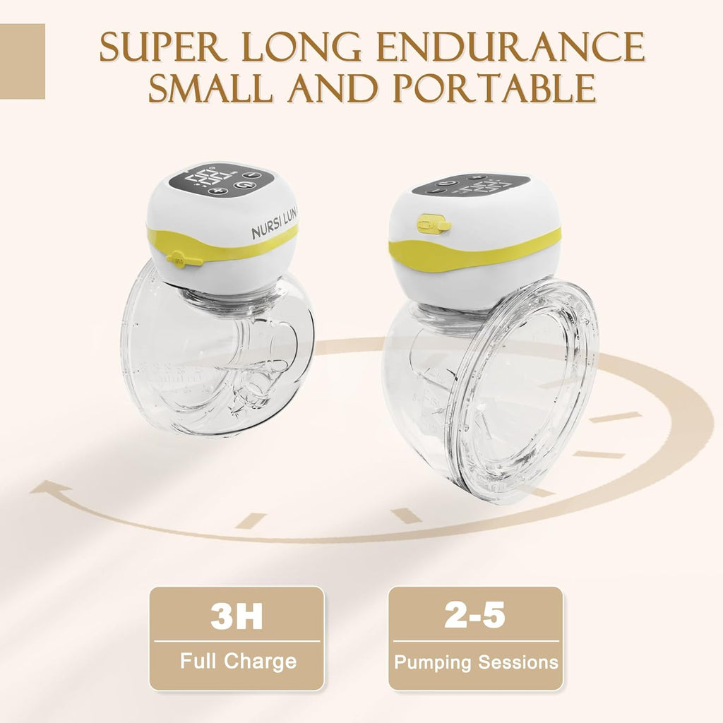 Breast Pump Hands Free, Wearable Breast Pump with 3 Modes & 9 Levels, Portable Wireless Electric Breast Pumps