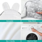 Biloban Baby Swaddles 0-3 Months for Boy Girls, Warm Quilted Baby Swaddle, Newborn Swaddle, Adjustable Swaddle Blanket, Lovely Grey Hearts, 1 Pack