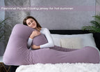 Meiz U Shaped Sleeping, Cooling 60‘’ Maternity Pillow for Pregnant Women with Jersey Cover, Purple