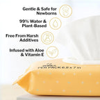 McKesson Baby Wipes, Baby Powder Scent (1 Pack, 72 Wipes) - Aloe & Vitamin E, 99% Water, Flip-Top Lid, Wipes for Sensitive Skin & Diaper Rash, 6.8 in x 7 in, 72 per pack