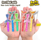 24PCS Glitter Mermaid Tail Bubble Wands for Kids Mermaid Party Favors Decorations Supplies, Mermaid Party Pinata Stuffer, Goodie Bags Filler, School Classroom Prizes