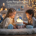 Penguin Night Light for Kids, Adorable Penguin Lamp with Hat, Food Grade Silicone Nursery Nightlight, Rechargeable/Dimmable/Timer,LED Squishy Novelty Animal Bedside Lamp,Funny Gifts for Boys