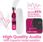 Puro Sound Labs BT2200 Plus Kids Bluetooth Headphones – Volume-Limiting 85dB, Studio-Grade Audio, Over-Ear & Comfy Design, 20-Hour Battery Life, Easy to Connect Wireless Headphones for Kids, Pink