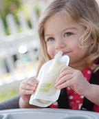 Infantino Disposable Squeeze Pouches - Pack of 50 Disposable Pouches for Portable Homemade semi-Solid Food for Babies and Toddlers, BPA and PVC Free, Freezer Safe