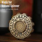 FREELOVE Metal Fidget Spinner, Viking Pirate Haptic Gyro, Heavy Copper Hand Spinning, Small Round Gear Fidget Block, Premium Steel Bearing Silent Long Spinning for Adults Anxiety Cool